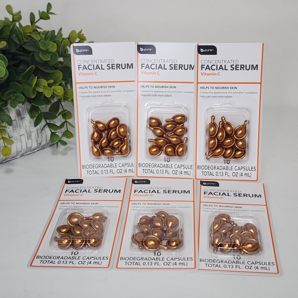 B.Pure Concentrated Facial Serum Vitamin C Capsules ~ 6 PACKS X 10 each